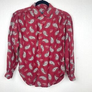 Vintage LizWear Womens Top Sz SP Whimsigoth Paisley Indie Grunge Artsy Colorful